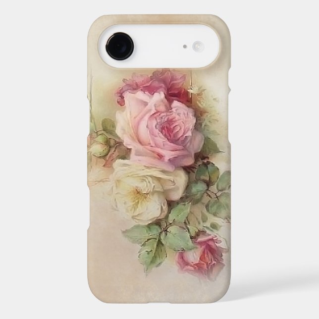 Vintage Handpainted Style Roses Case-Mate iPhone Case (Back)