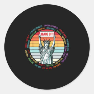 Vintage Hands Off Protest Anti Trump  Classic Round Sticker