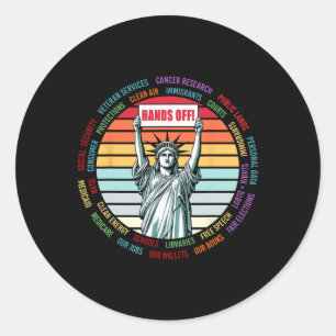 Vintage Hands Off Protest Anti Trump Classic Round Sticker