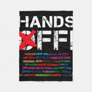 Vintage Hands Off Protest My Social Security Medic Fleece Blanket
