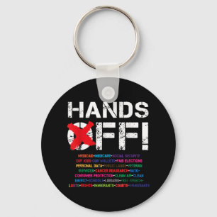 Vintage Hands Off Protest My Social Security Medic Key Ring
