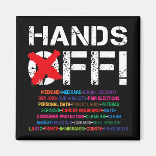 Vintage Hands Off Protest My Social Security Medic Magnet