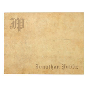 Vintage Handwriting Monogram Template Elegant Notepad