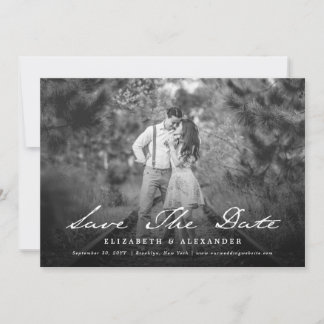Vintage Handwriting Script Photo Save The Date