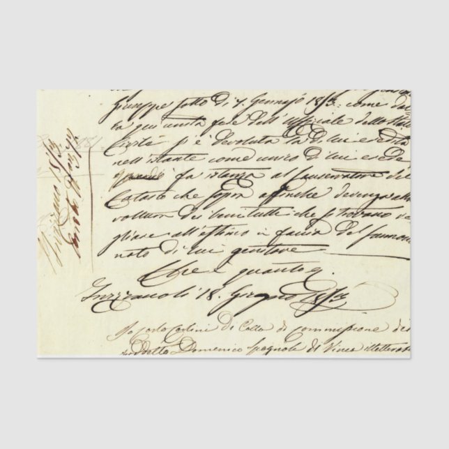 Vintage Handwriting  Tissue Paper (Front)