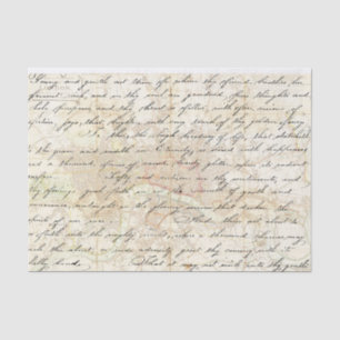 Vintage Handwritten Letter London Map Decoupage Tissue Paper