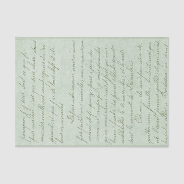 Vintage Handwritten Letter Tissue Paper (Front)