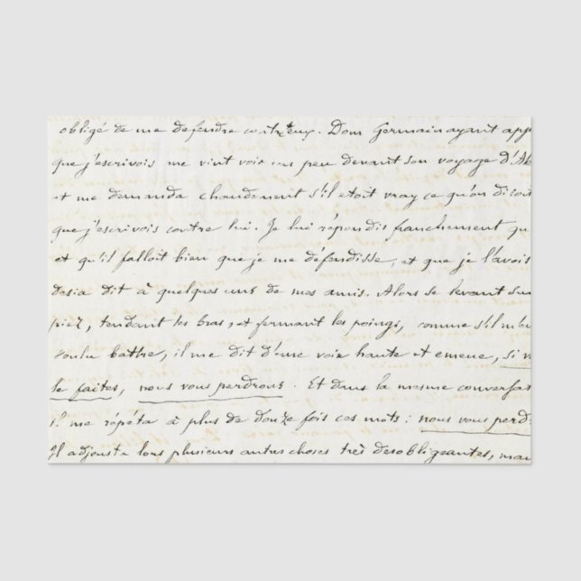 Vintage Handwritten Letter Tissue Paper (Front)