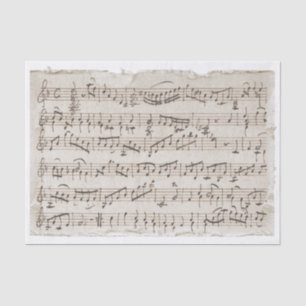 Vintage Handwritten Music Torn Edges Decoupage  Tissue Paper
