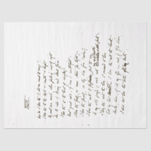 Vintage Handwritten Script Love Poem Decoupage Tissue Paper