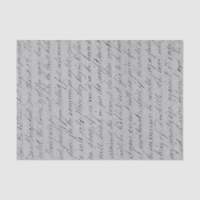 Vintage Handwritten Script Tissue Paper (Front)