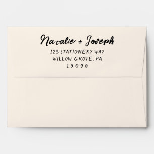 Vintage Handwritten Trendy Unique Modern Wedding Envelope