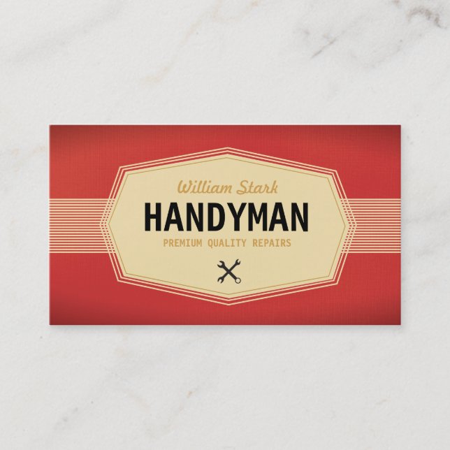 Vintage Handyman Business Cards (Front)