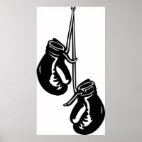 Vintage Hanging Boxing Gloves Retro Fighter