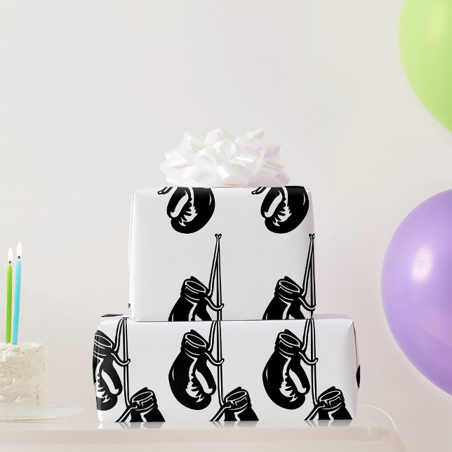 Vintage Hanging Boxing Gloves Retro Fighter Wrapping Paper (Creator Uploaded)