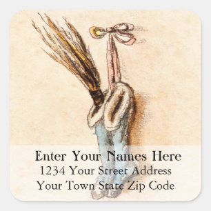 Vintage Hanging Christmas Stockings Address Label