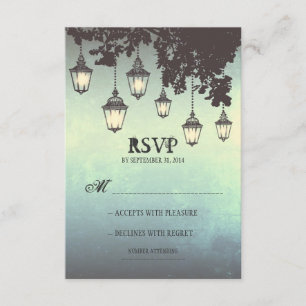 Vintage hanging lamps WEDDING RSVP CARDS