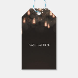 Vintage Hanging Light Bulbs Rustic Wedding Favour Gift Tags