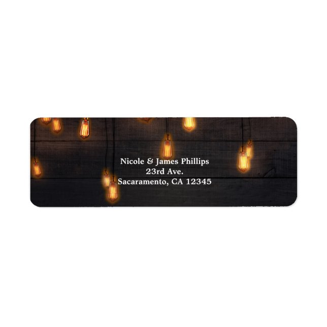 Vintage Hanging Light Bulbs Rustic Wood Wedding (Front)