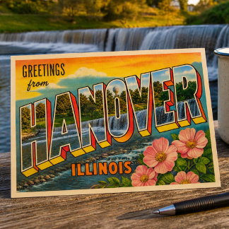 Vintage Hanover Illinois Greetings From Postcard