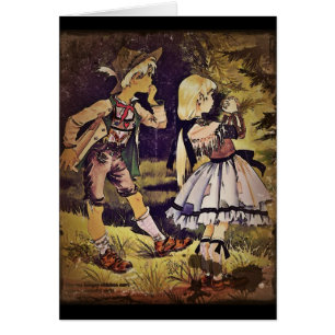 Vintage Hansel and Gretel See the Cottage