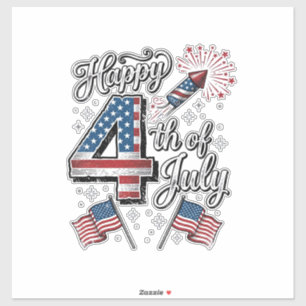 Vintage Happy 4th of July Patriotic Firework Shirt