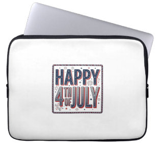 Vintage Happy 4th of July Patriotic Shirt Design_1 Laptop Sleeve