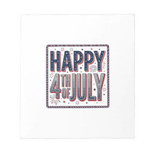 Vintage Happy 4th of July Patriotic Shirt Design_1 Notepad