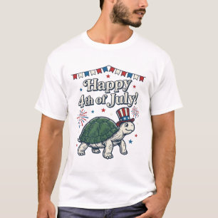 Vintage Happy 4th of July Turtle Shirt Design_1