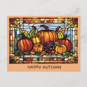 Vintage Happy Autumn Pumpkin Fall Harvest Postcard