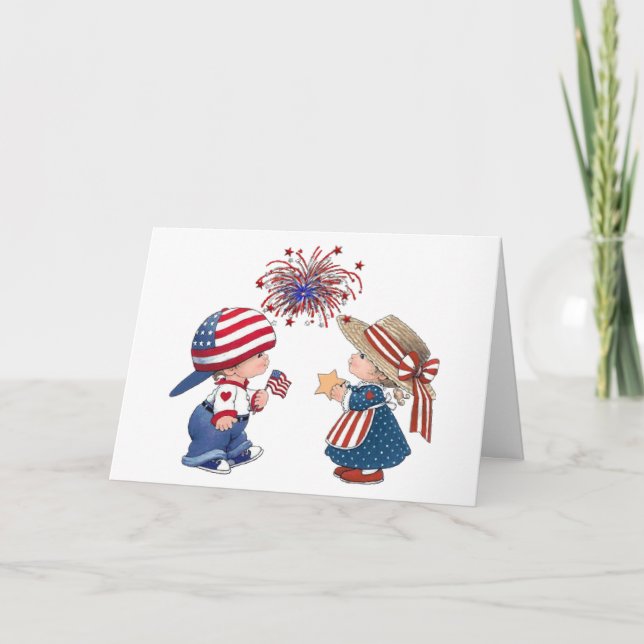 Vintage Happy Birthday America Card (Front)