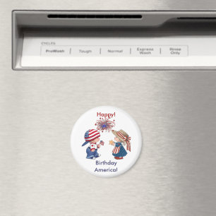 Vintage Happy Birthday America Magnet