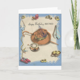 Vintage Happy Birthday Brother Dapper Details Card