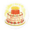 Vintage Happy Birthday Cake Stickers