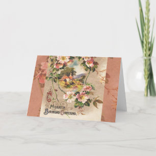 Vintage Happy Birthday Card Artwork