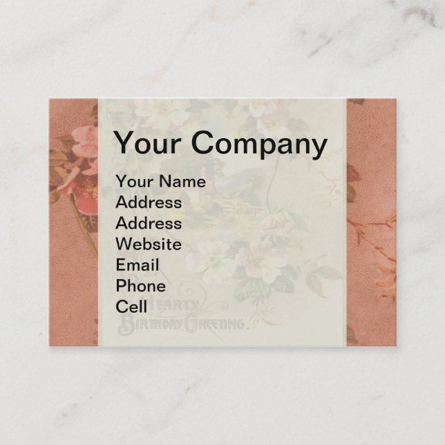 Vintage Happy Birthday Card Artwork (Front)