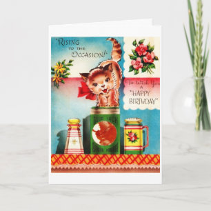 Vintage - Happy Birthday Cat, Card