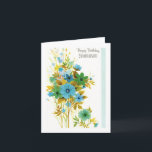 Vintage Happy Birthday Grandson Card<br><div class="desc">Pretty vintage birthday card for Grandson.</div>