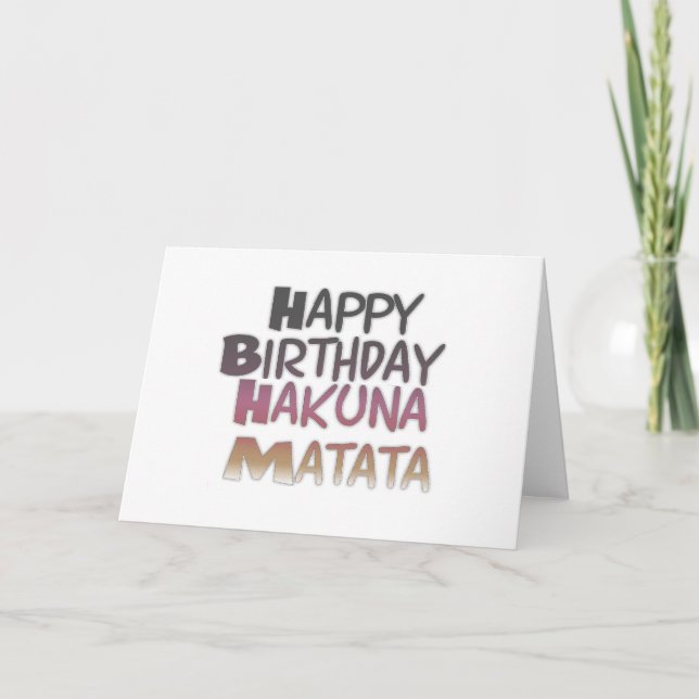 Vintage Happy Birthday Hakuna Matata ideas Card (Front)