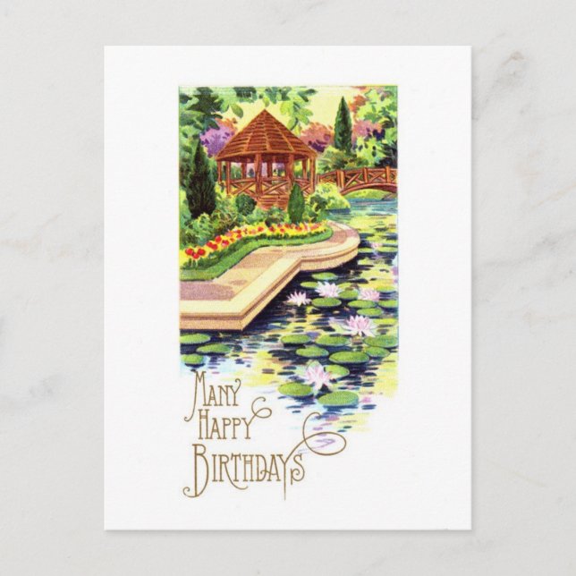 Vintage Happy Birthday Postcard (Front)