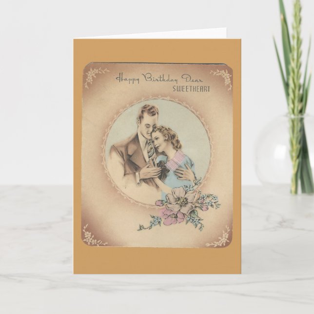 Vintage Happy Birthday Sweetheart "Mario" Card (Front)