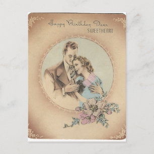 Vintage Happy Birthday Sweetheart "Mario" Postcard