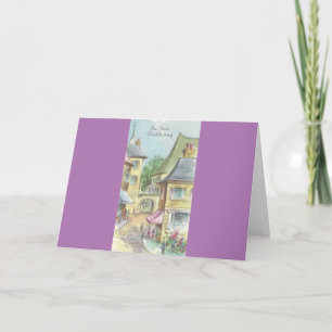 Vintage Happy Birthday With Village Card