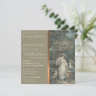 Vintage Happy Couple Wedding Invitation