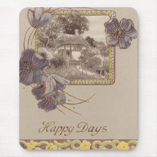 Vintage Happy Days Mouse Mat (Front)