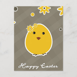 Vintage Happy Easter background Holiday Postcard