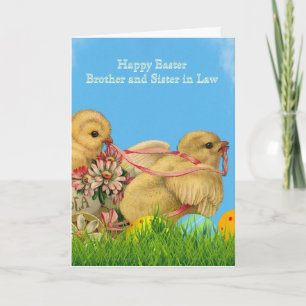 Vintage Happy Easter Brother Sister in-Law Card