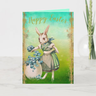 Vintage Happy Easter Bunny Holiday Card