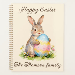 Vintage Happy Easter Bunny with Egg Family Planner