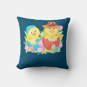 Vintage Happy Easter Duck Eggs Cushion
